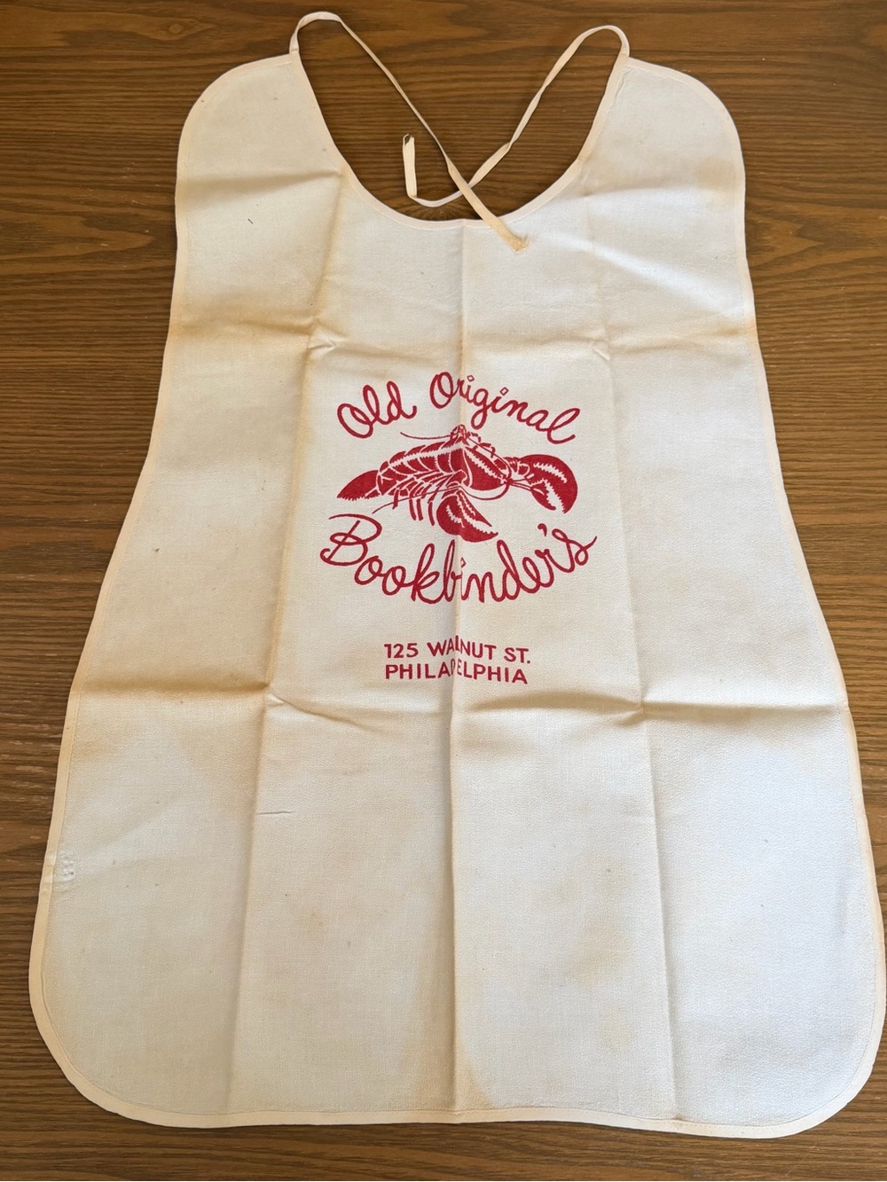 Vintage “Old Original Bookbinder's” Lobster Bib Antique Nostalgia